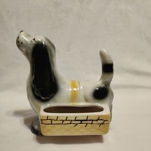 VTG MCM 1950s Ceramic SPANIEL DOG 7" VALET DRESSER CADDY Trinket Wallet Holder